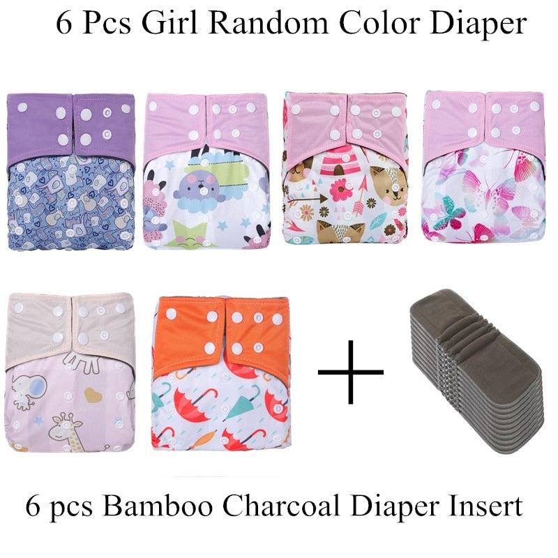 Random Design Reusable Diaper with Inserts