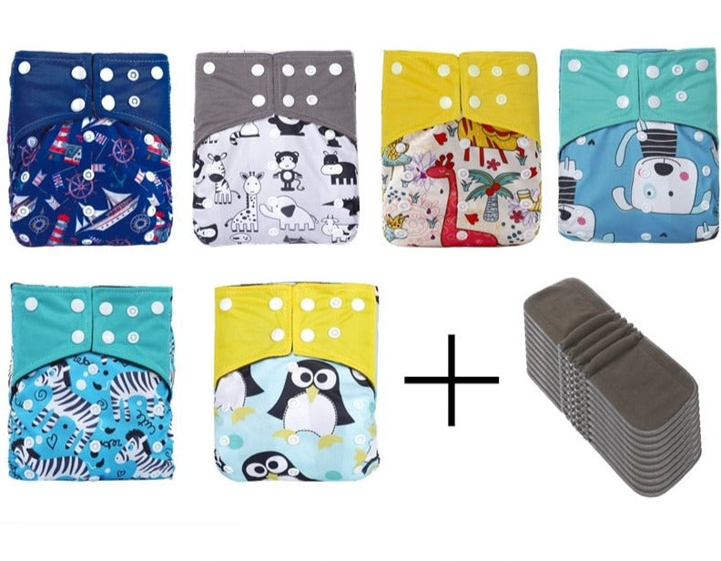 Random Design Reusable Diaper with Inserts