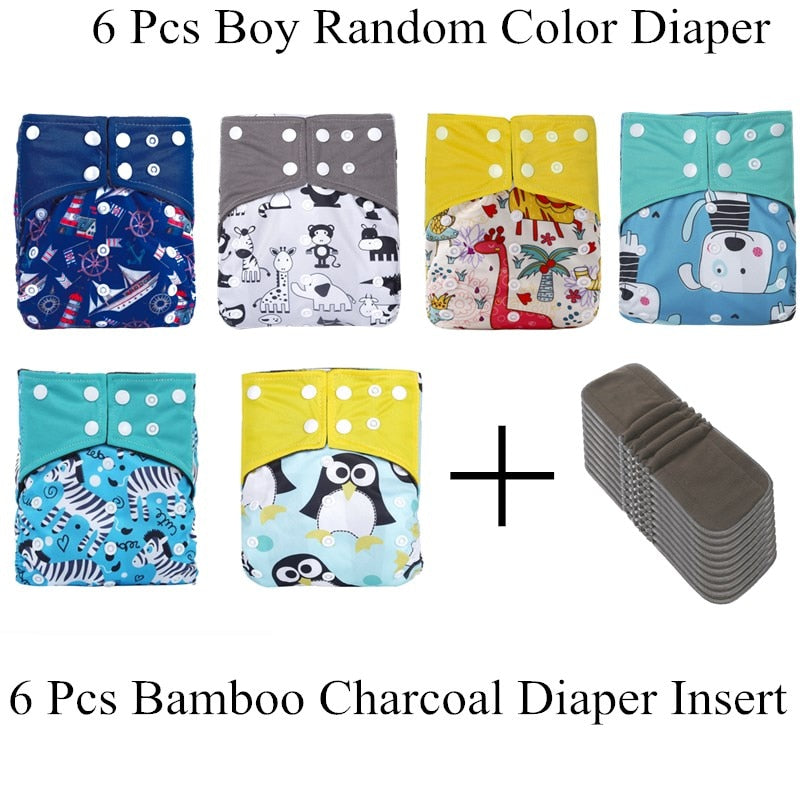 Random Design Reusable Diaper with Inserts