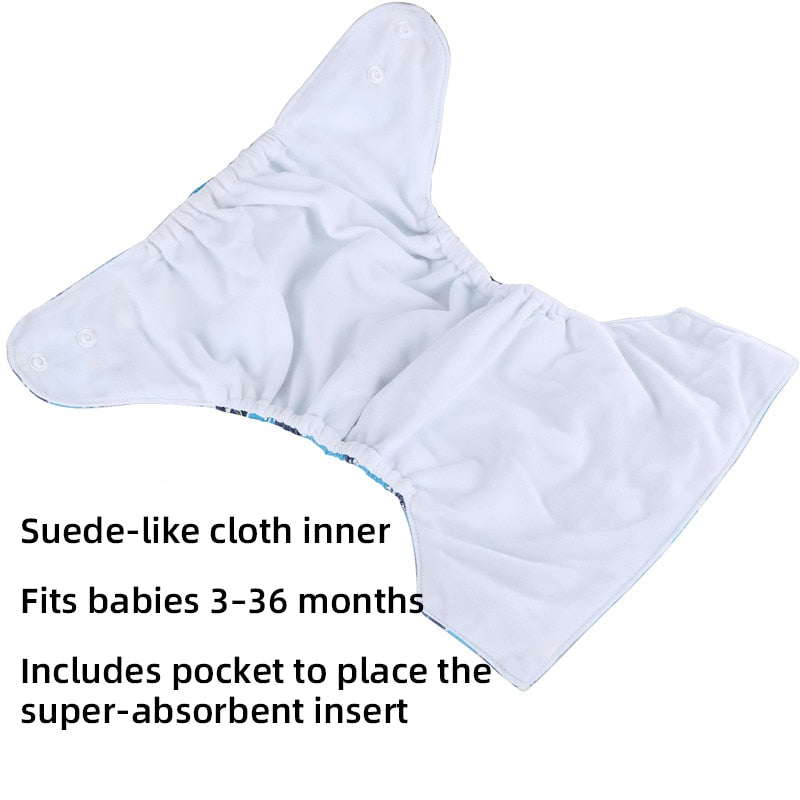 Random Design Reusable Diaper with Inserts