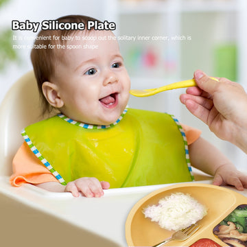 4-9pcs Silicone Baby Dinnerware Set – Safe, Durable, and Easy to Clean